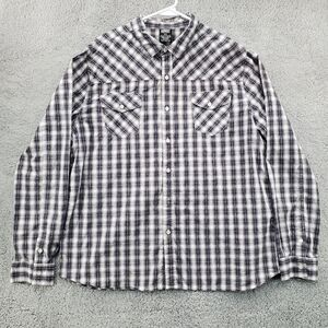 MMA Elite Shirt Mens XXL Salvation Wings Graphic Plaid Long Sleeve Y2K